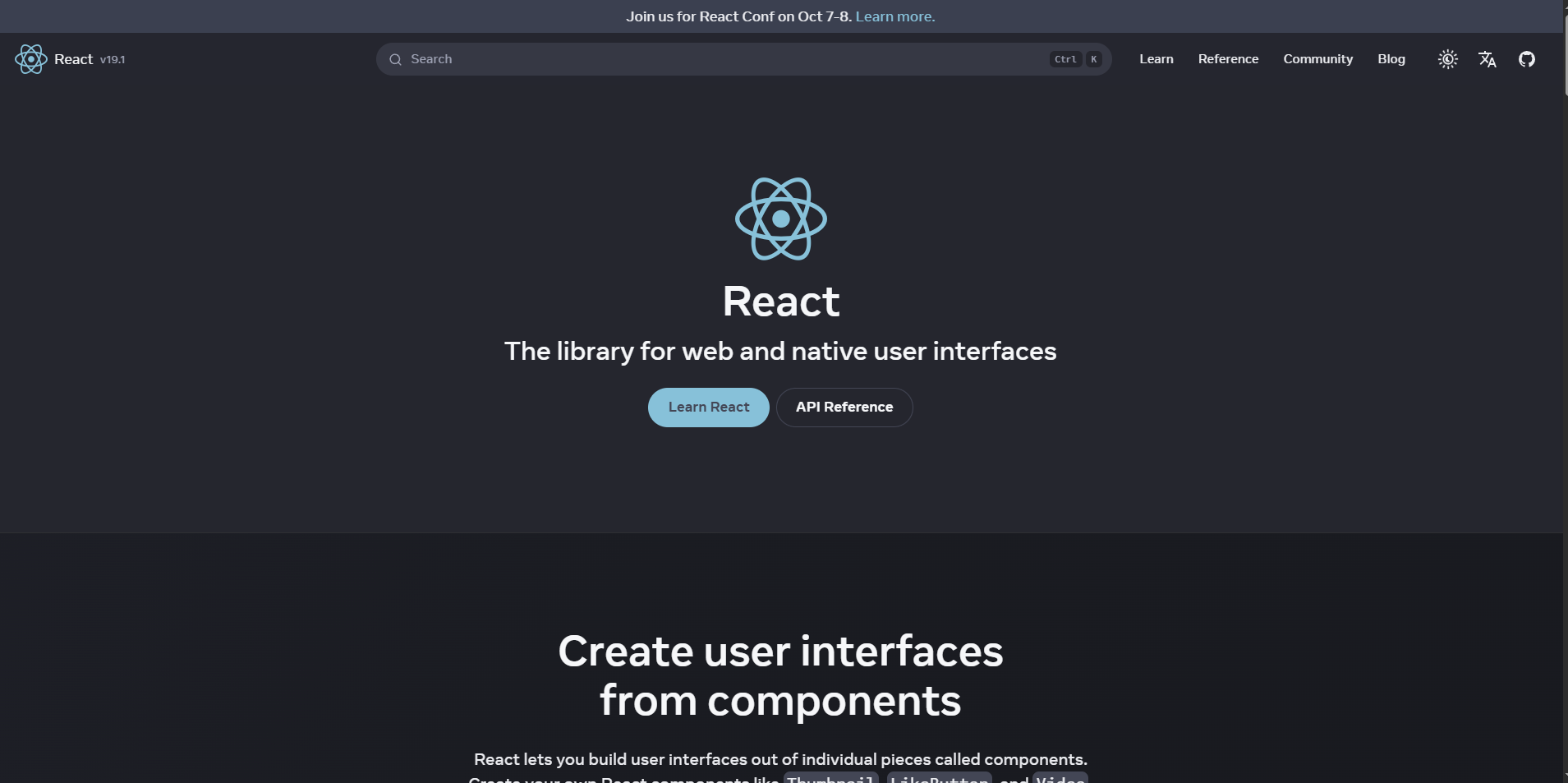 React